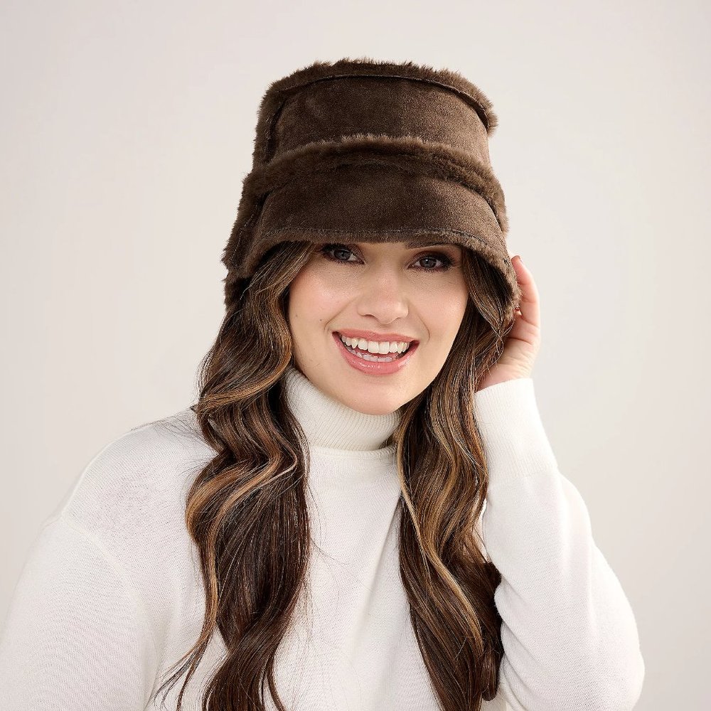 Sprigs Faux Fur/Suede Floppy Hat - Mink (S/M) a615730